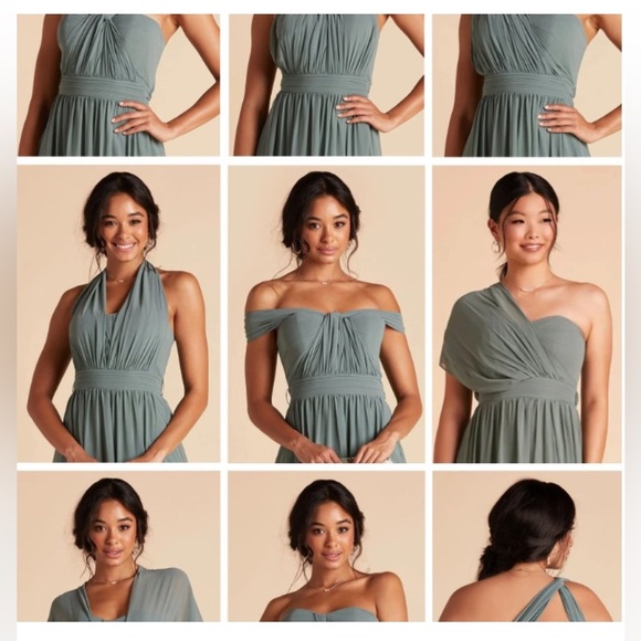 Birdie Grey Chiffon Convertible Formal Gown/Bridesmaid Dress, Medium - Picture 5 of 5